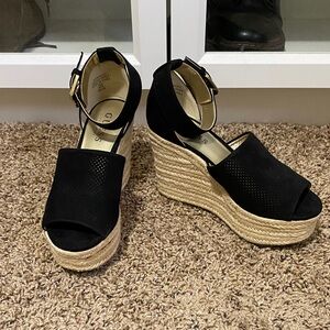 Guess Black Espadrille Wedges